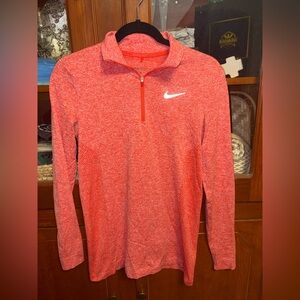 Nike red orange Half-Zip Pullover Size: M